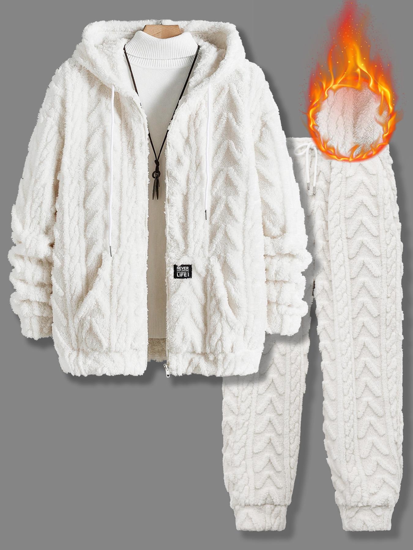 Lambswool Hooded Long Sleeve Sweater Set Texture Three-Dimensional Warm Soft Glutinous Skin-Friendly Fabric Casual Laid-Back Style 18 - 45 Years Old Men and Women Autumn and Winter Daily Commute/Home/Outdoor All-Matching