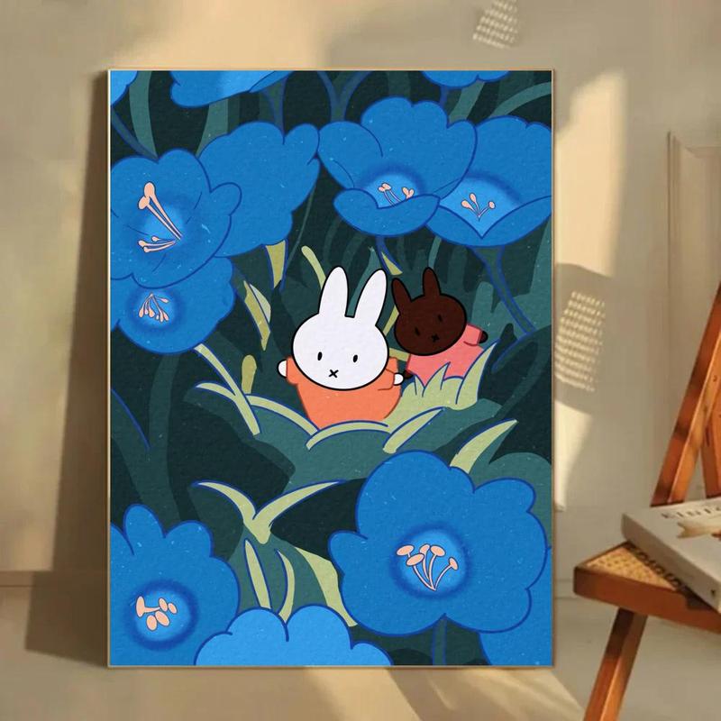 Cute Classic Dutch Cartoon Character M-Miffy Poster HD Printed Poster With Ultra-clear Resolution Waterproof And Moisture-proof Suitable For Bedroom Living Room Bar Restaurant Cafe Wall Decoration As Gift
