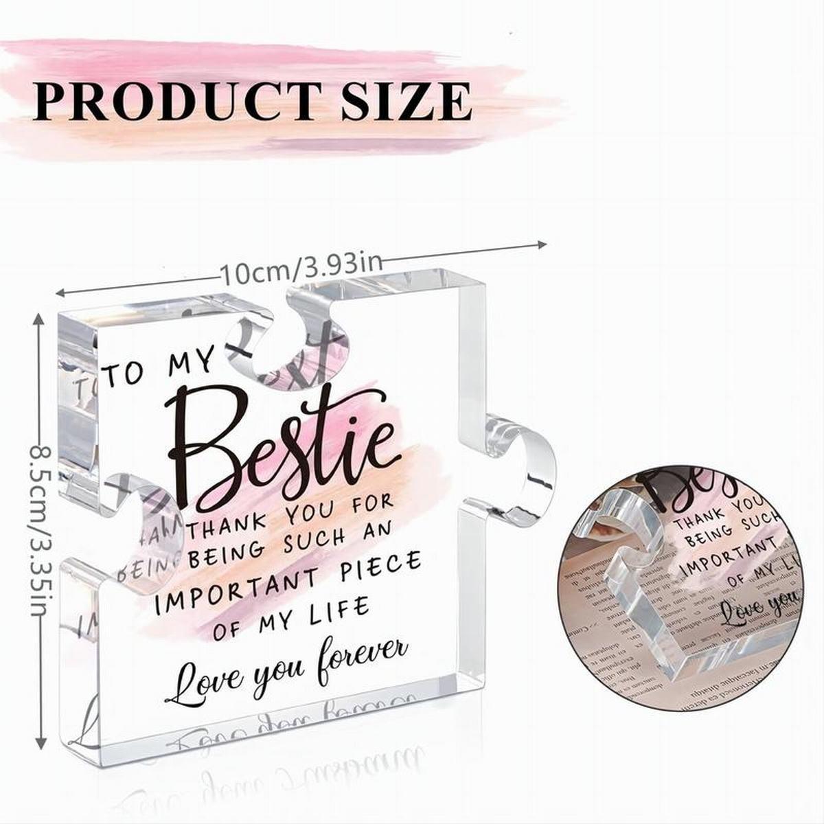 Bestie Gifts for Women Friendship - Acrylic Puzzle ,Gifts for Friends Female,Friend Gifts for WomenBirthday,Bff Soul Sister Work Bestie Gifts for Women,Thankgiving Gifts Room Decor Frame Signs Decoration Items