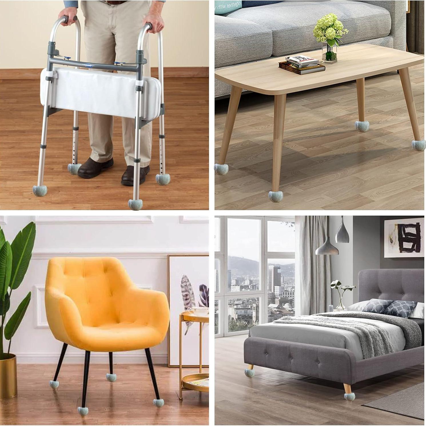 High-Quality Pre-Cut Tennis Balls for Walker Aids (4-Pack), Easy Installation, Elderly Walker Accessories, Protects Furniture Legs and Floors