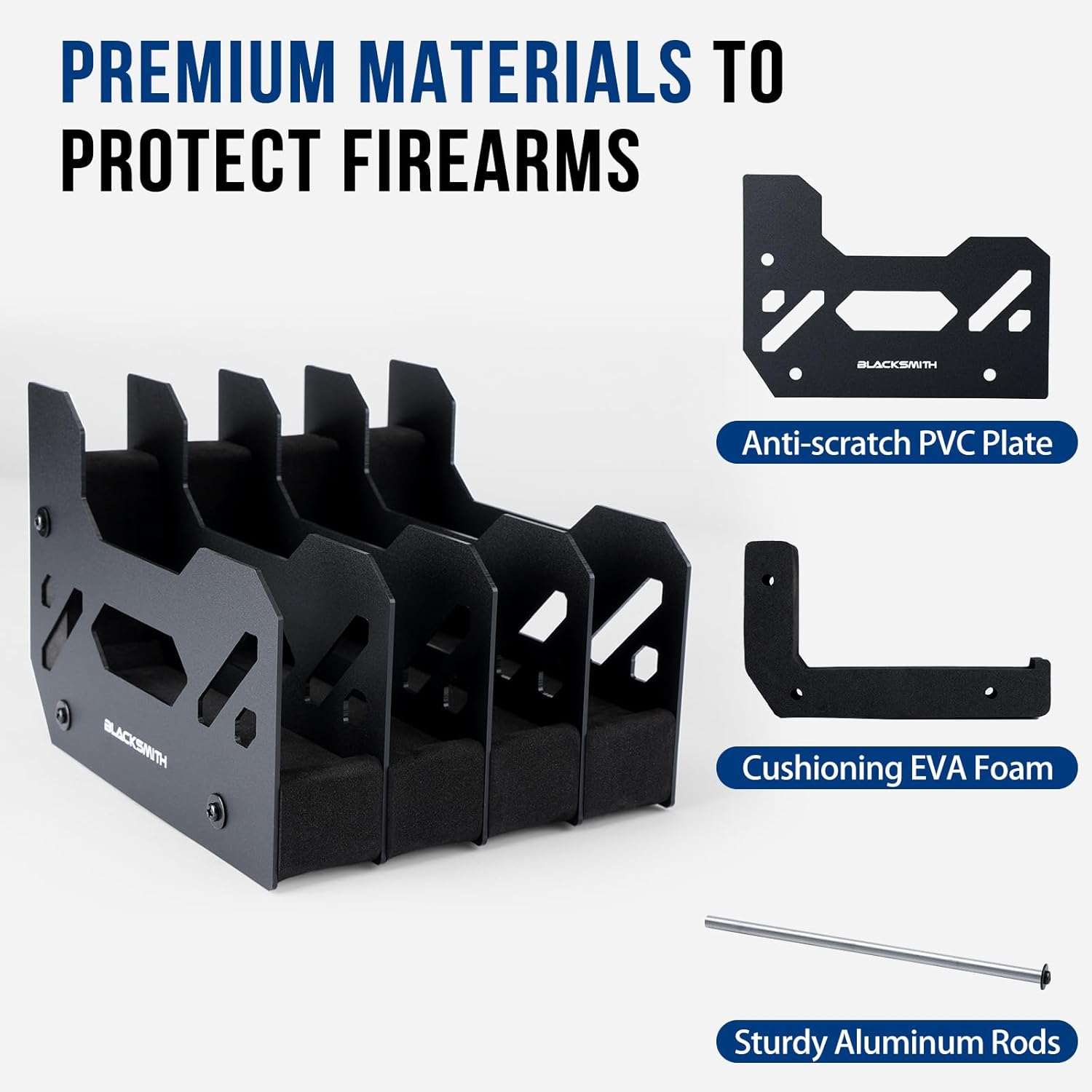 BlackSmith Foam Pistol Rack for G-Safe Cabinet Accessories Storage(4-Slots)