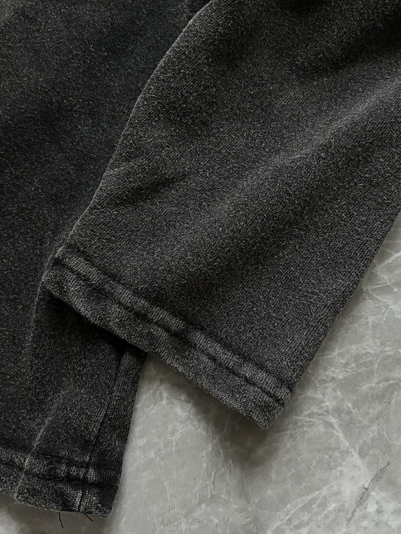 Men's Washed Vintage Round Neck Long Sleeve T-Shirt, Casual Fashion Tee for Daily Wear, Comfortable Cotton Material, Perfect for Spring & Fall