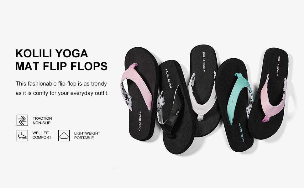 KOLILI Women's Flip Flop Sandals Cushioned Thong Sandals for Beach & Summer Comfortable Slippers Walking Shoes Home Shoes Fashionable Classic Versatile Black SpringStatements