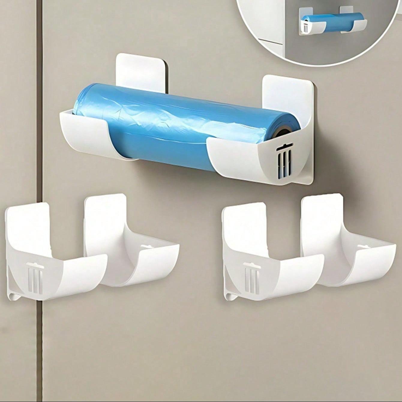 2pcs Hanging Trash Bag Holder Rack, Wall Mounted Kitchen Storage Organizer, Adjustable Angle, Ideal for Home, Kitchen, Restaurant, Hotel