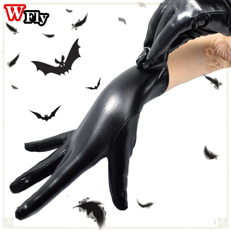 Gothic Sexy Patent Leather Gloves Short Party Queen Cosplay Performance Lolita Spice Girl Steampunk Cool Unisex