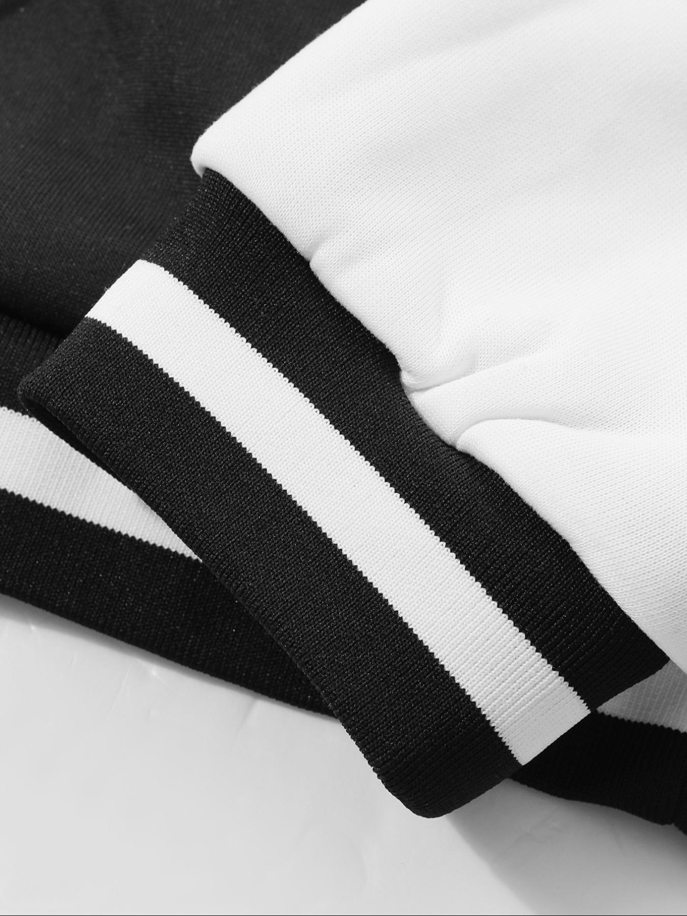 American Vintage Colorblock Baseball Jersey, Multi-Element Print, Loose Fit, Comfortable Casual Wear for All Seasons, Casual Sporty Top