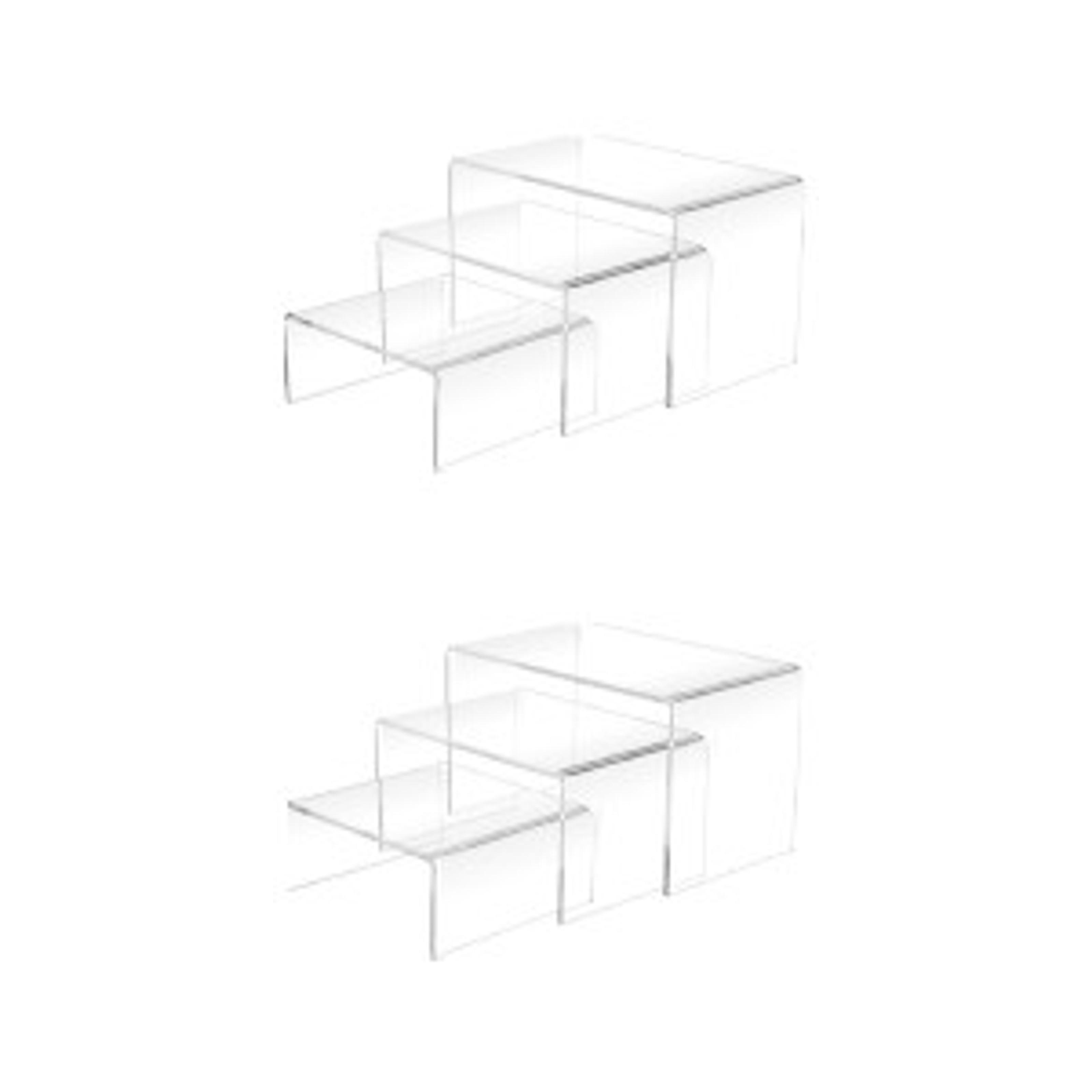8Pcs Clear Acrylic Display Risers (6", 5", 4", 3") Transparent Product Stand, Cupcake Holder Dessert Display Showcase Stands, Candy Bar Risers, Acrylic Lifts Display for Figures
