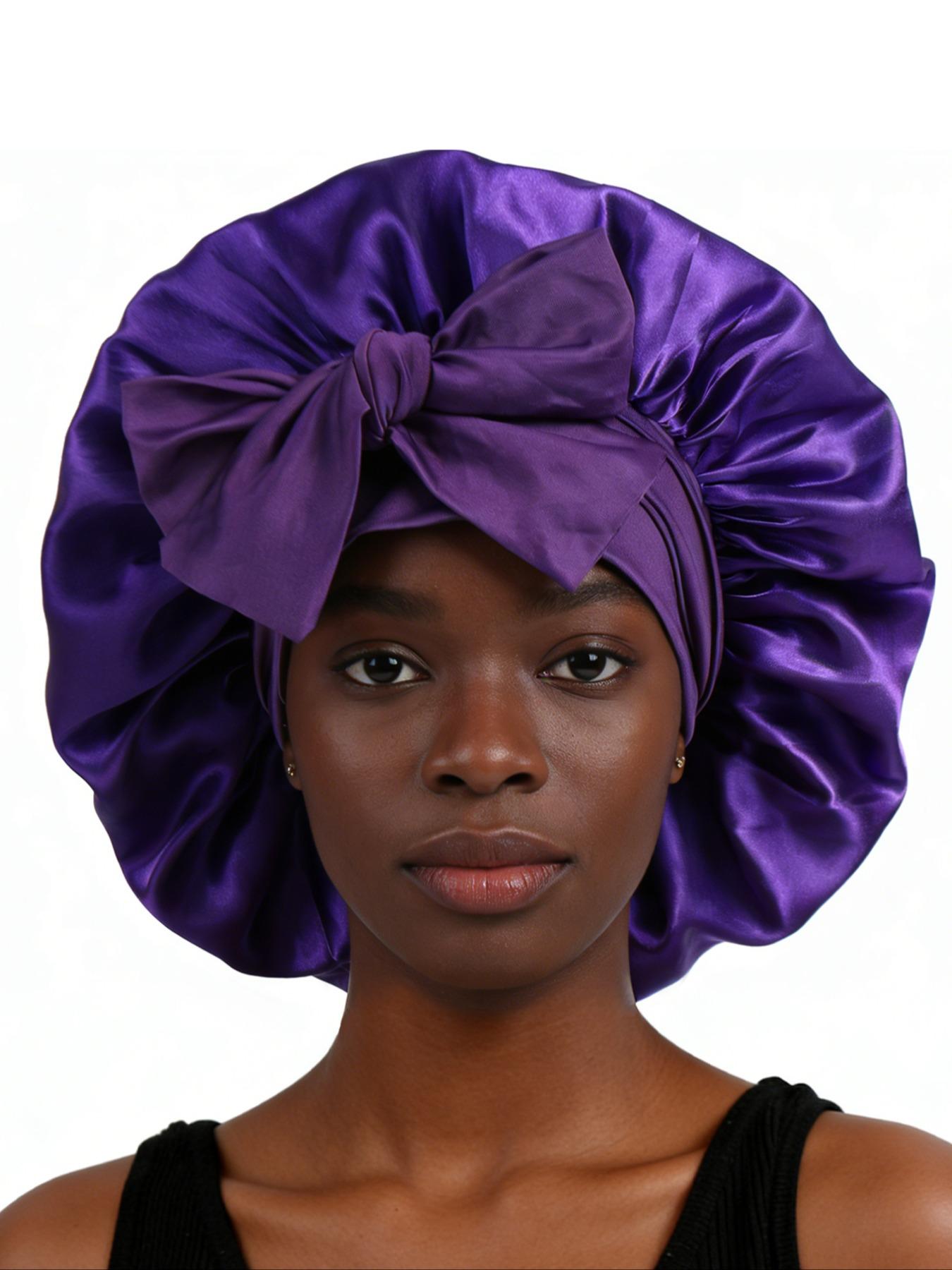 Women's Elastic Satin Sleep Cap, Wide Brim Night Hat, Comfortable Sleeping Accessory, Soft Breathable Hair Care Cap