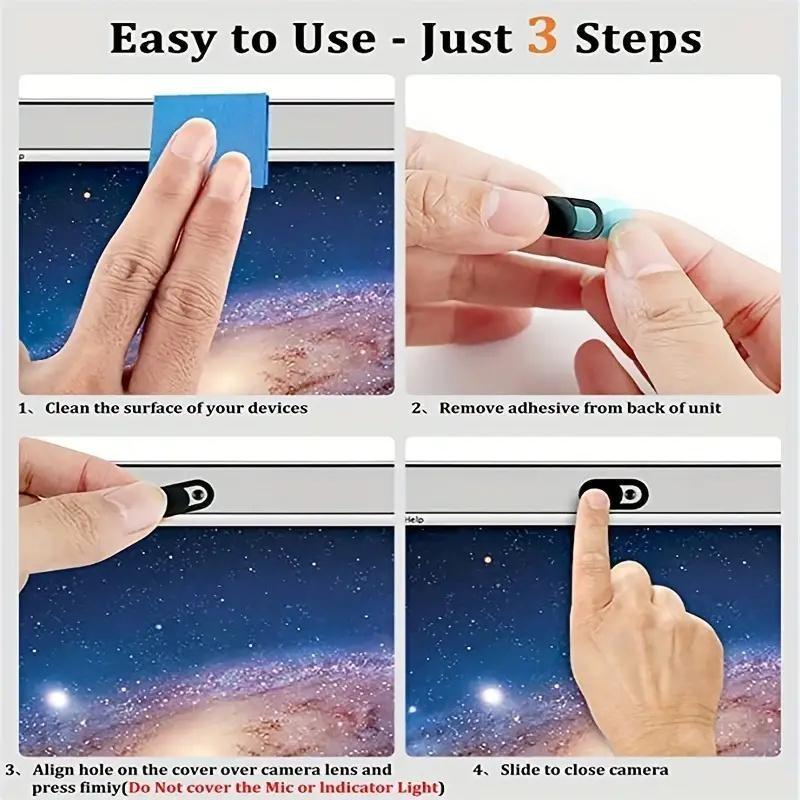 10pcs Webcam Cover Shutter Slider, Plastic Camera Cover, Phone Lens Sticker for iPhone, PC, Laptop, Easy Installation, Durable Material
