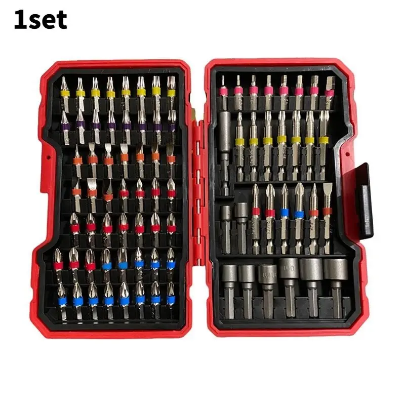 83-Piece S2 Steel Impact Drill Bit Set, Magnetic Screwdriver, Star Hex Wrench, Cross Slot, Flat Blade, Square Head Torx Bits Kit, Drill Bits Sets