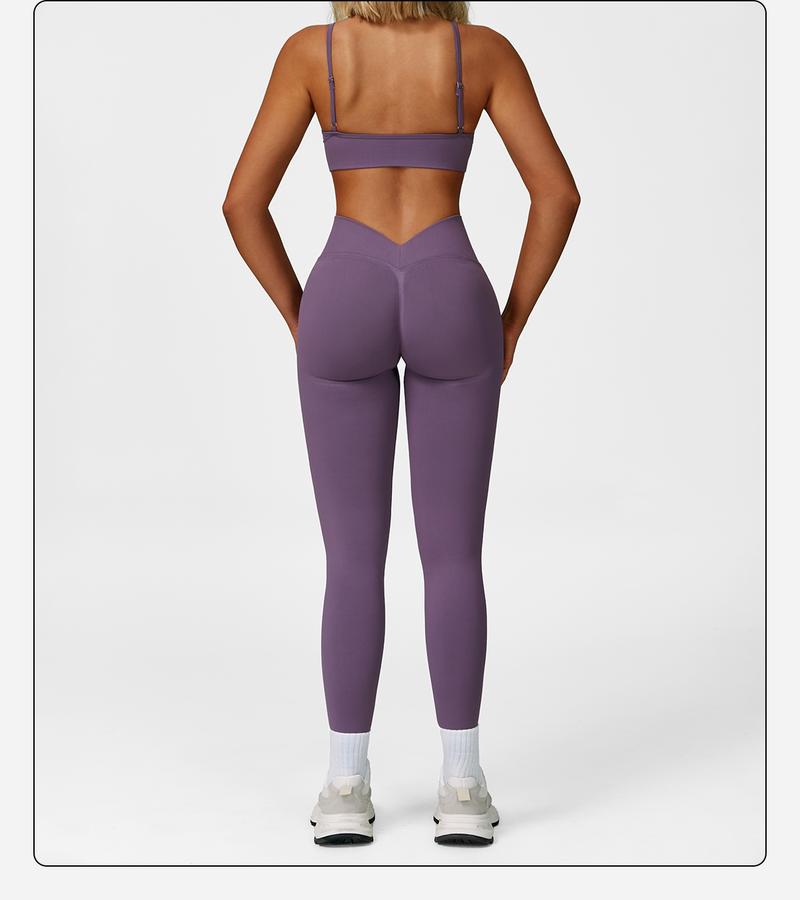 MFVIM Women's Christmas Fitness Set 2-Piece Seamless Skin-Exposed Backless Vest Sports Bra & High-Waist Cycling Shorts Yoga Pants Comfortable Sportswear for Yoga Running & Casual Wear Christmas Gifts