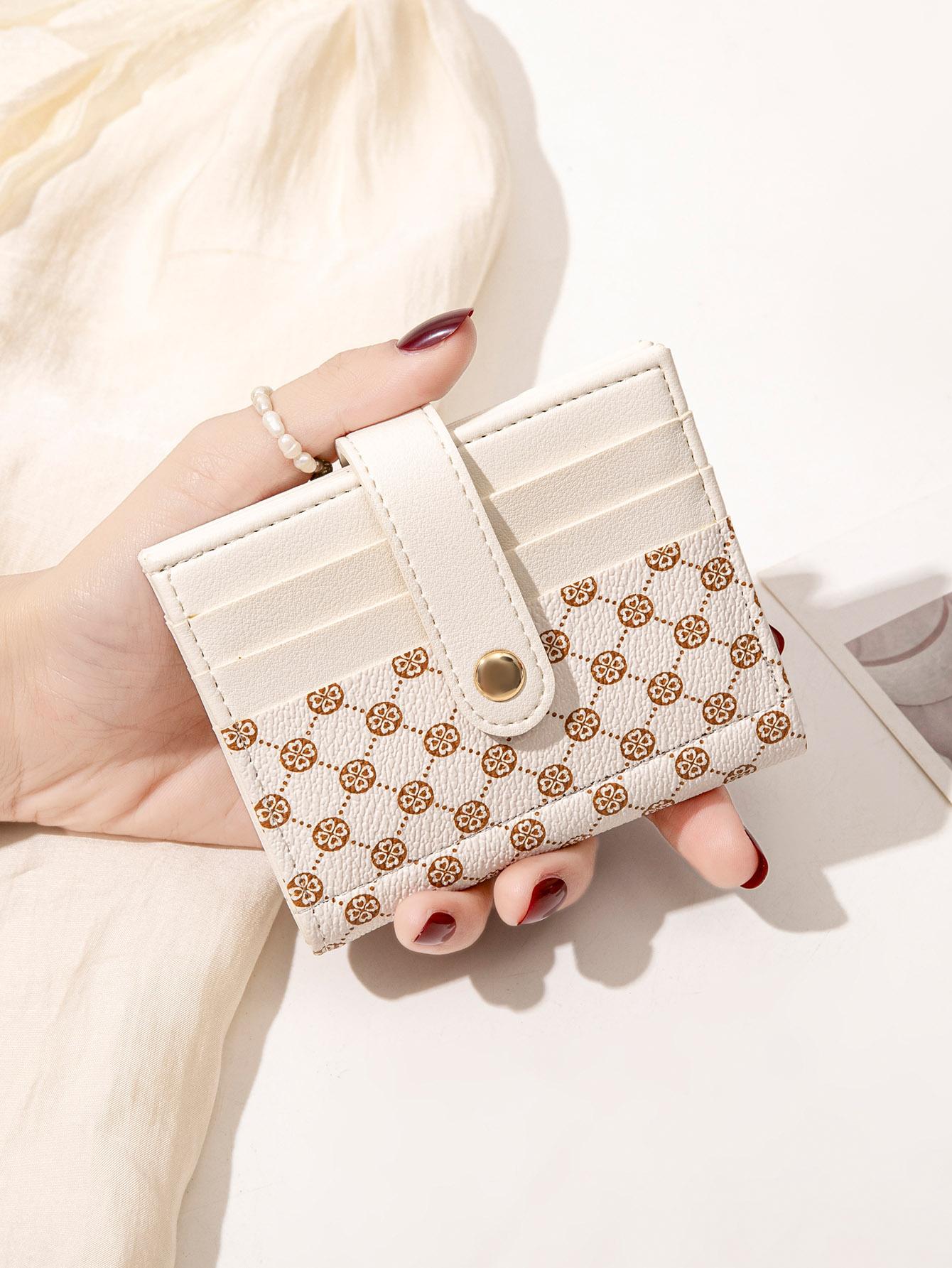 Unisex Printed Ultra Slim Short Bifold Wallet For Women, Trendy Wallet, Compact Multi-Slot Credit Card Holder, Multi-Functional Mini Purse, Practical Portable Wallet For Daily Use
