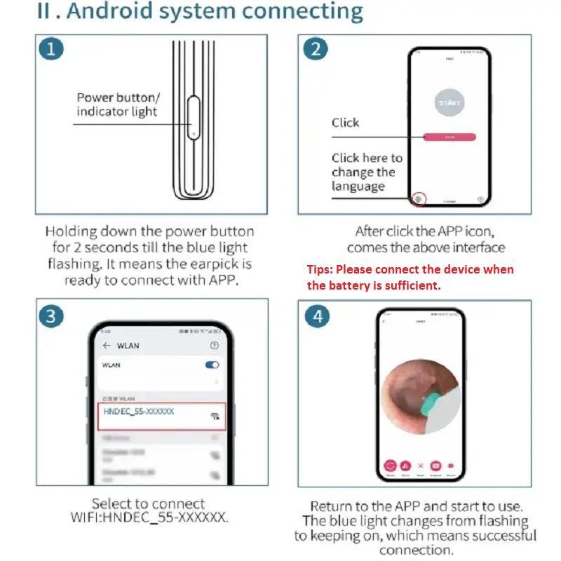 Electric Earwax Removal Tool with Camera, Portable Waterproof Ear Cleaning Kit with Type-C Charging, Earwax Remover Set
