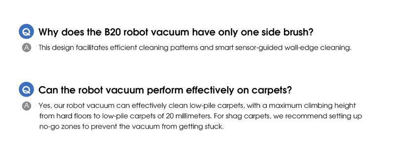 BPMIO B20 2-in-1 Robot Vacuum & Mop Combo 5500Pa Suction LiDAR Navigation 120-Min Runtime Alexa WiFi App Compatible for Pet Hair Hard Floors