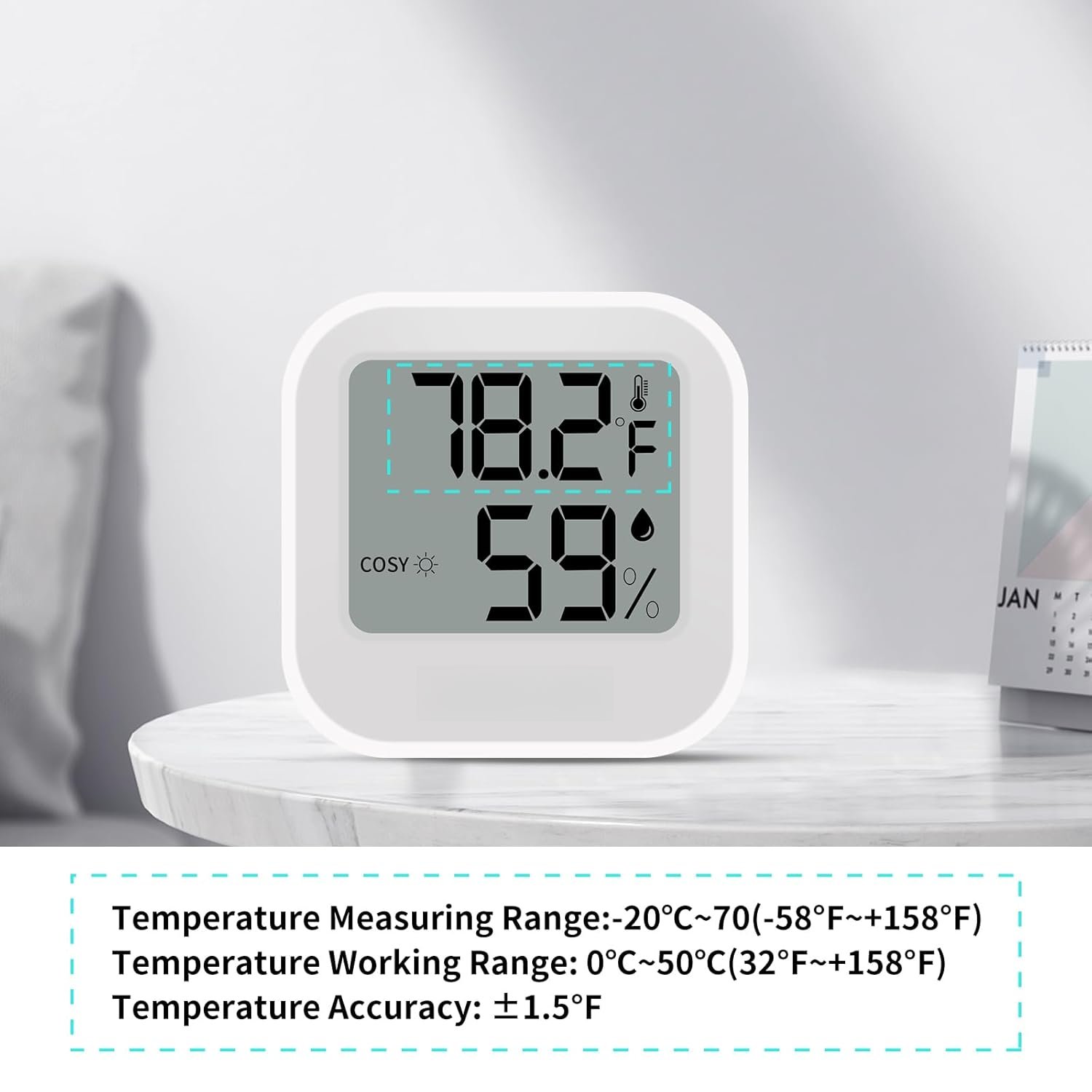Digital Hygrometer Thermometer for Room Temperature Humidity Meter Indoor Thermometer Accuracy Calibration LCD Temperature Sensor, Bedroom,  Room, Office, Greenhouse, Cellar