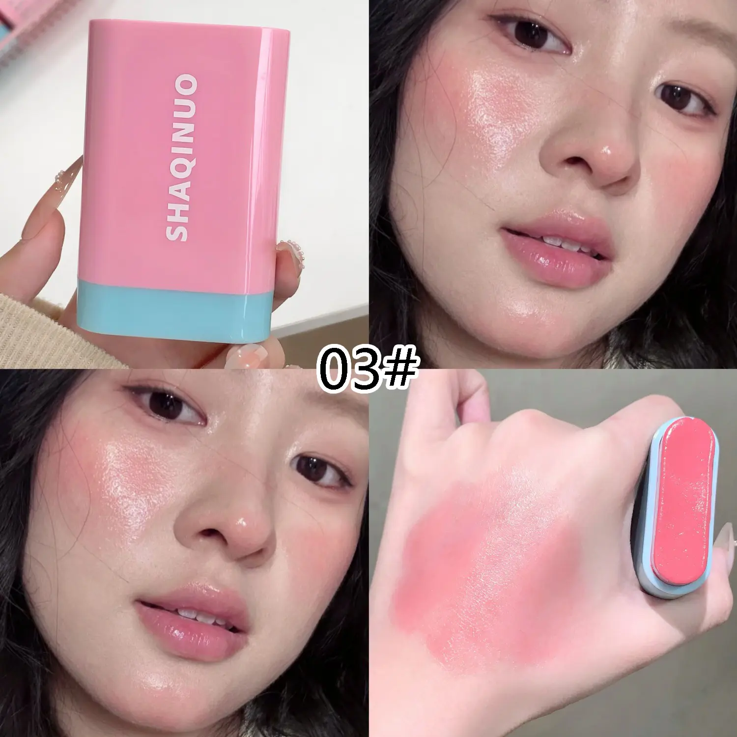 Luster Water Glow Blush Stick, Achieve Lustrous Transparent Flawless Skin, Natural Blood Color, Neutralizes, Long-Lasting Hydration, Dry Skin Friendly