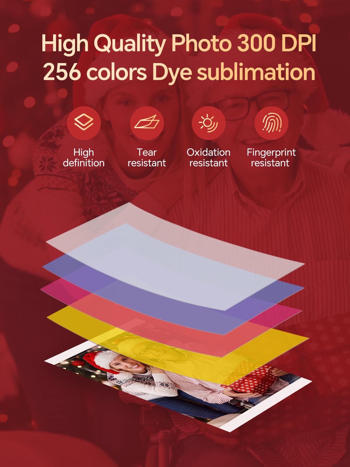 4x6 Wireless Photo Printer for Kids - Instant Prints with 4PASS Technology & AR Video Feature, Portable & Compact, Perfect for Scrapbooking, Baby Shower Gifts, Parties, and Journals