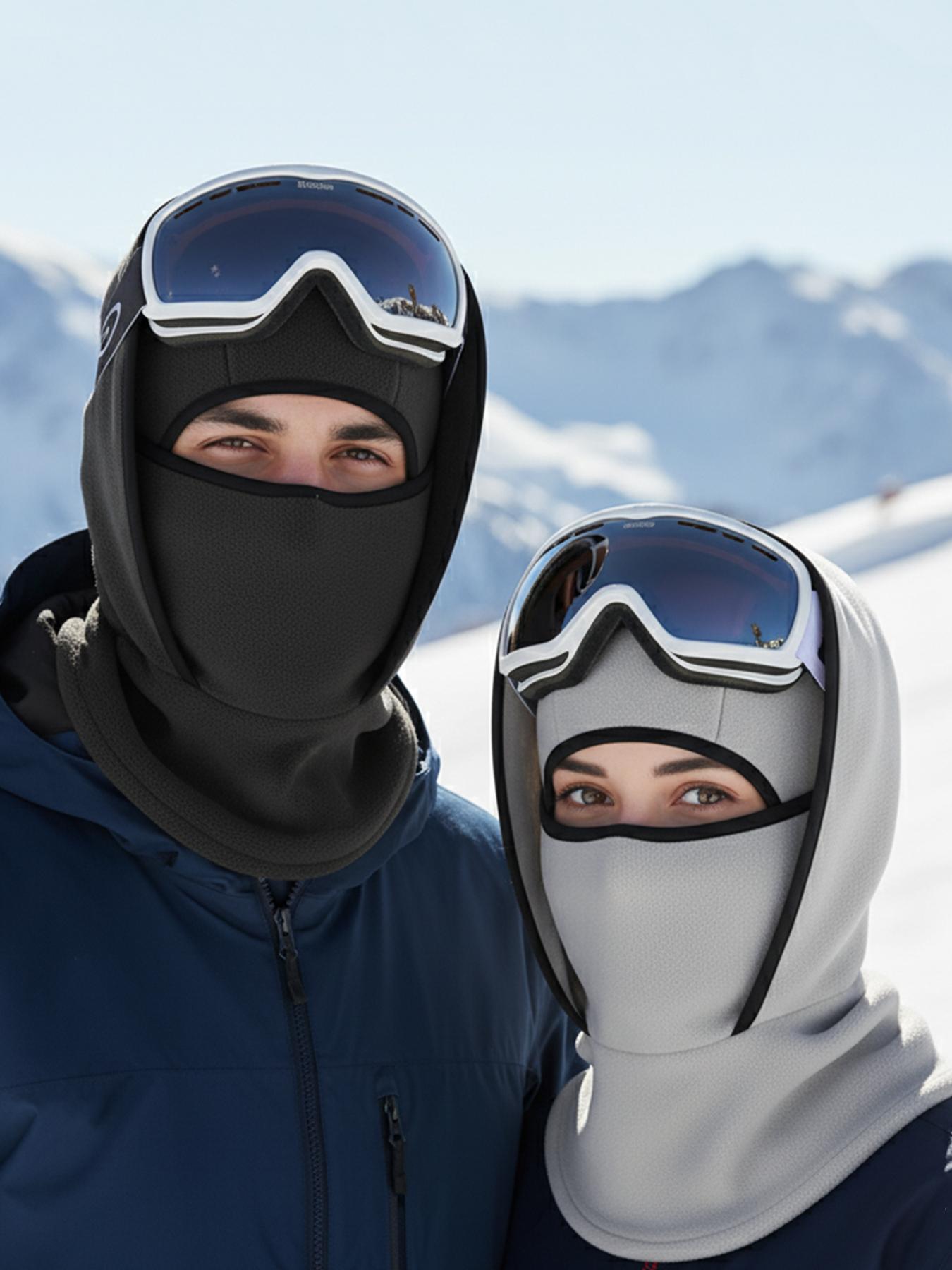 Outdoor Winter Warm Hat Neckband Integrated Cycling Mask Sports Ski Head Cover Neck Windproof Cold One-Piece Pullover Hat