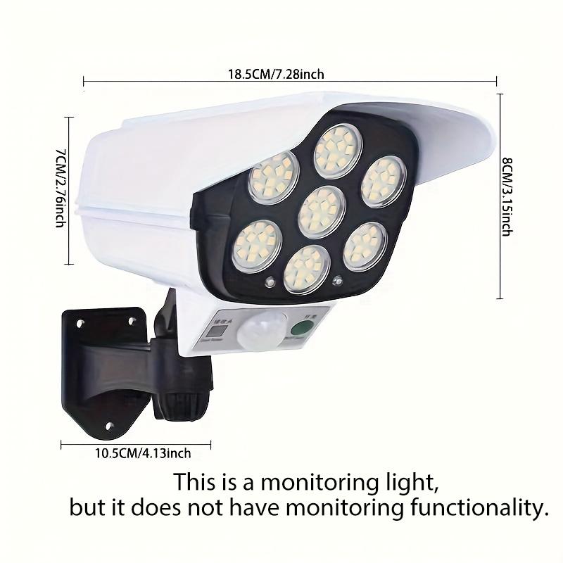 One Outdoor Sports Sensor Solar Light, A Fake Camera Solar Light, 77 LED Spotlights With Remote Control, Wireless Floodlight Fake Security Camera, Suitable For Hotels, Porches, Gardens, Terraces, Private Paths