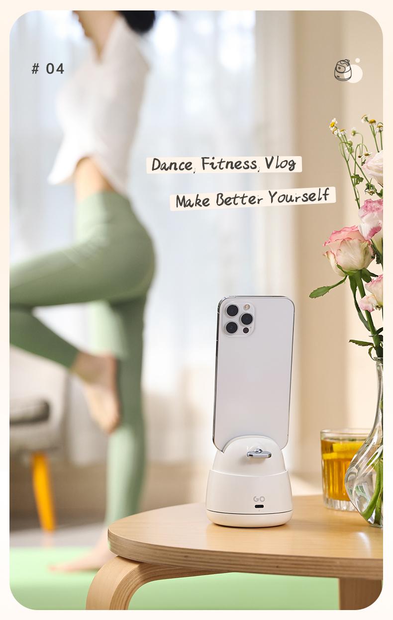 Hohem GO Auto Face Tracking Phone Holder, Auto Face Tracking Tripod for iPad &Tablet,360° and 30° Rotation 2-Axis AI Auto Tracking Tablet & Phone Holder with Gesture Control for Live Streaming Vlog Video Recording, Suitable for Android & iPhone 17 series