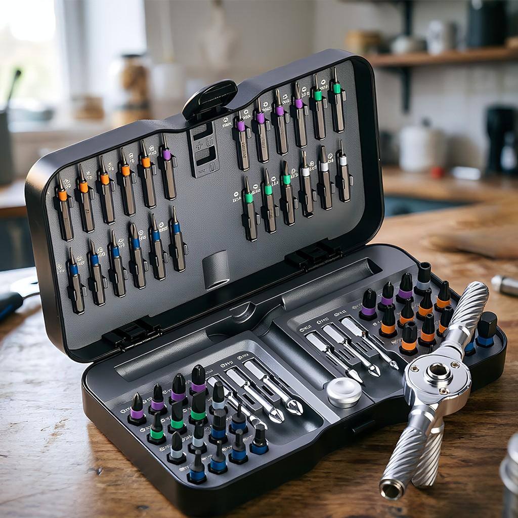 Home DIY Repair Tool Set, 66-In-1 Interchangeable Bit Magnetic Ratchet Flexible Shaft Kit, Essential Maintenance Equipment