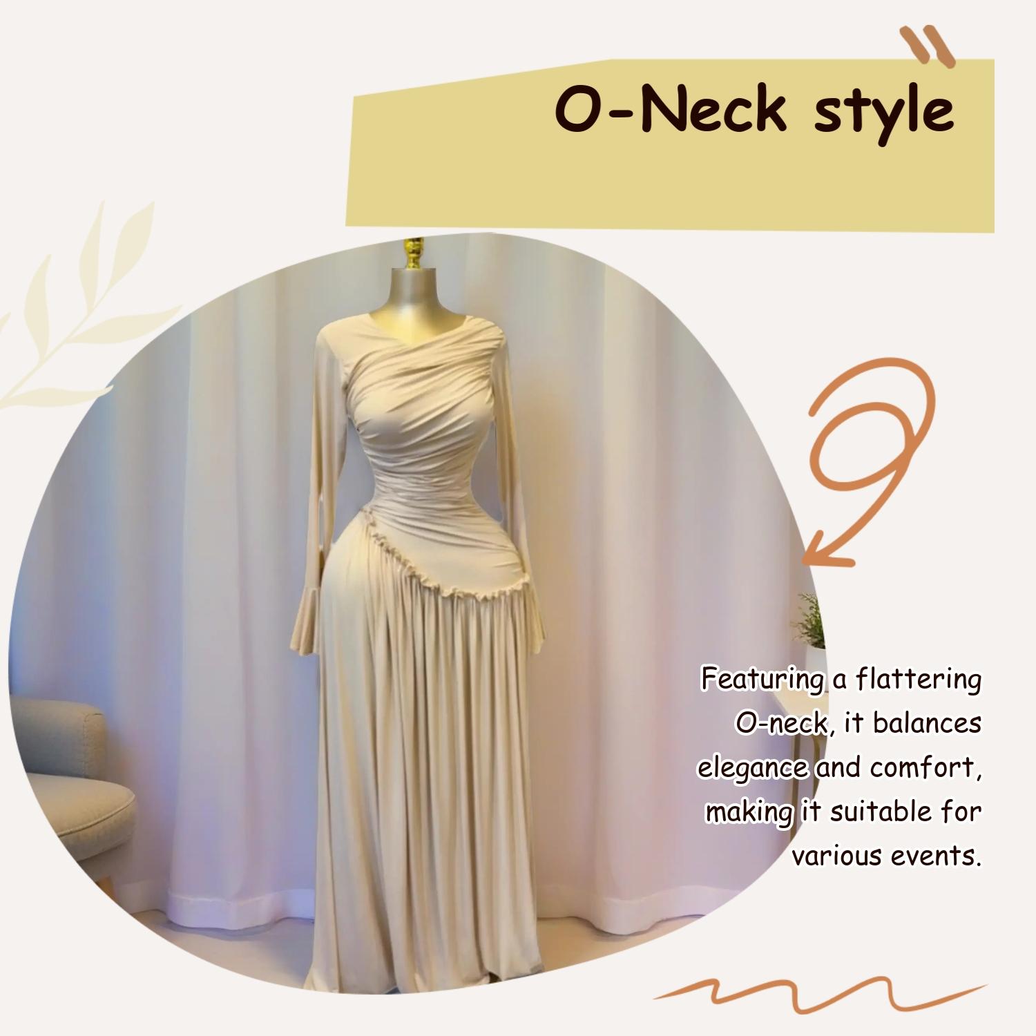 PULKRITU Elegant Chic Feminine Women's Long Sleeve O-Neck Big Swing Maxi Dress Woven, Dress Up Gown, Fall & Winter Wear, Sweet Holiday Birthday Party Evening Formal Sexy Dress, Casual Style, Elegance