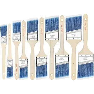 Brushes - 10 Pack Angle Brushes, 1", "1.5", "2", "2.5", "3" Inch, Treated  Handle for Walls, Furniture & Stain