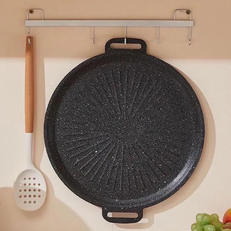 34cm Rice Stone Grill Plate, Sun Plate, Korean BBQ Plate, Suitable for Gas Stoves & Induction Cookers, Non-Stick, Outdoor Barbecue Essential Tool