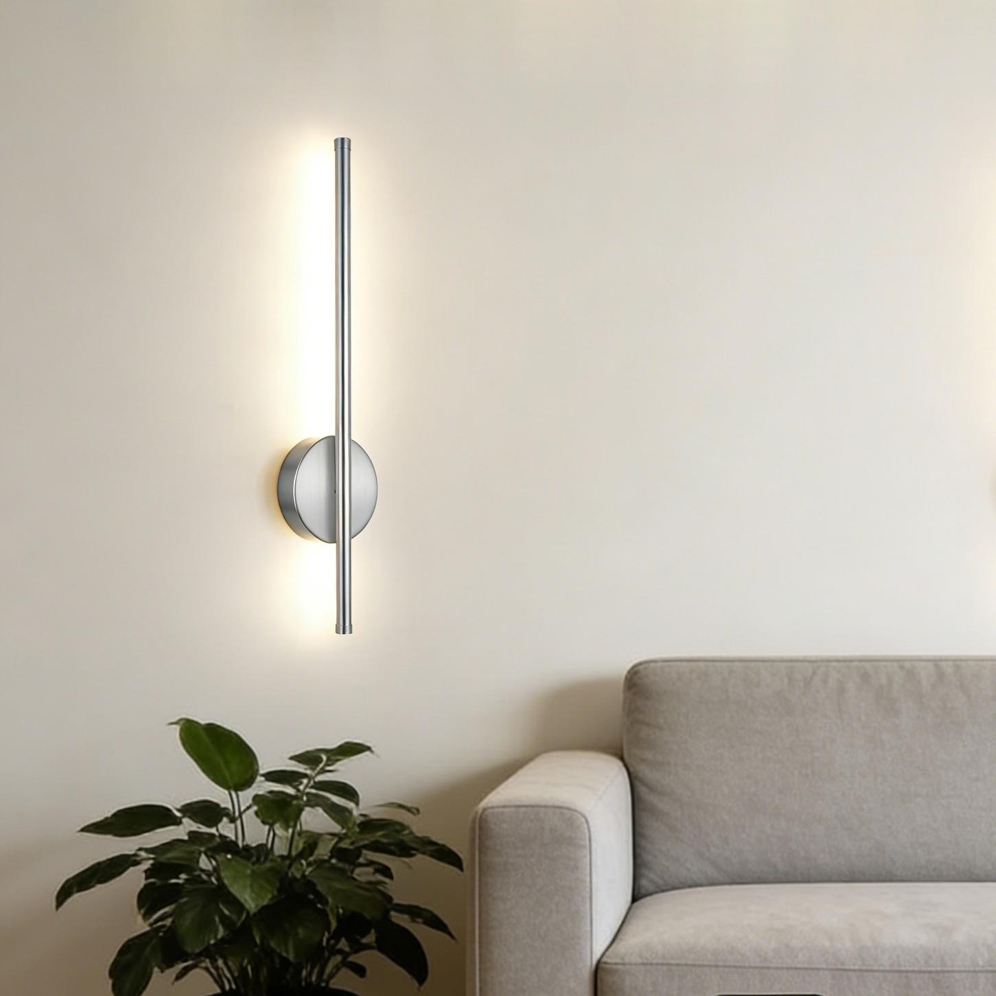 Silver Wall Lamp with USB Charging, Powered By 4000mAh Battery, Magnetic Mount For Wiring-Free Installation, Remote-Controlled Dimmable Indoor Decorative Wall Lamp, For Bedroom，Bedside, Hallways, and TV Walls