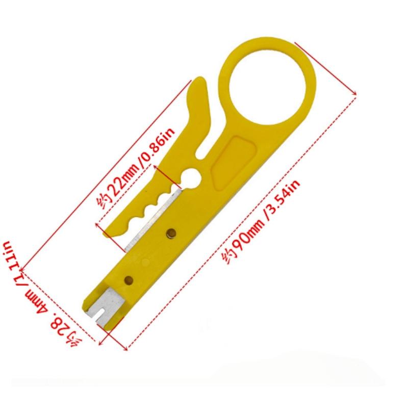 2PCS Small yellow knife wire cutter, wire stripping pliers, wire cutting tool, simple wire stripping knife, wire and network cable crimping pliers