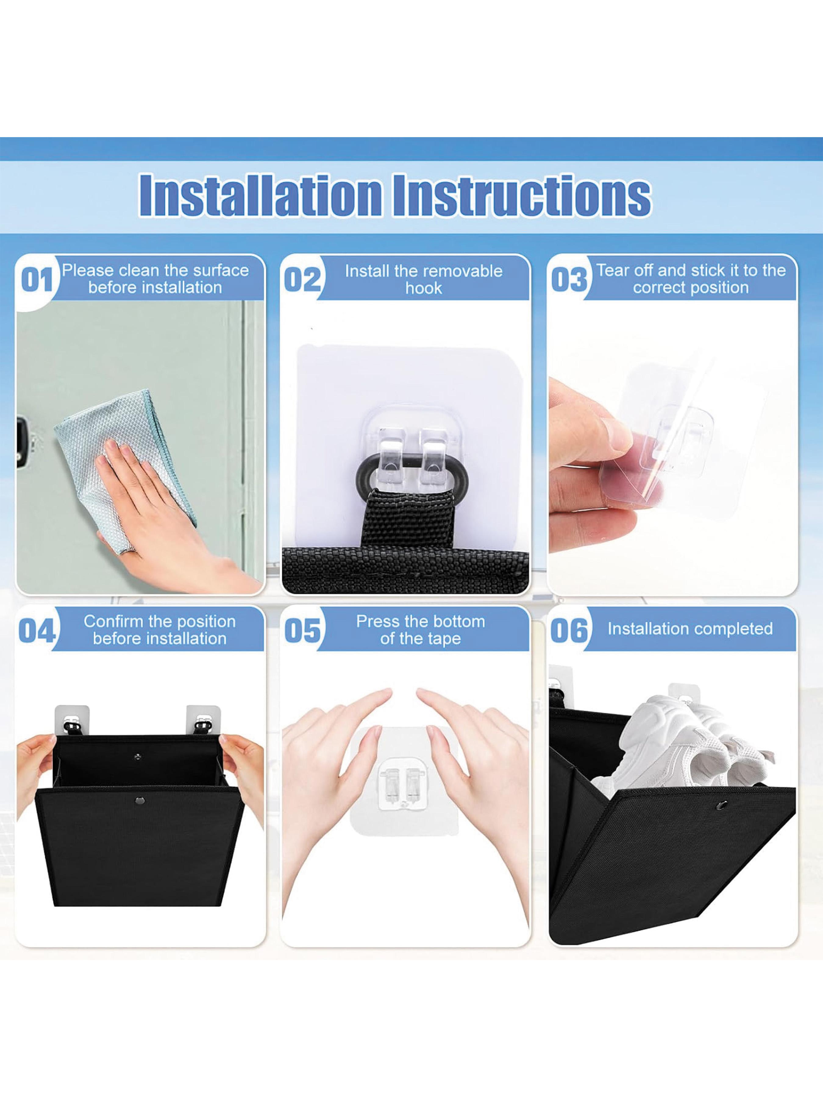 Space-Saving Wall-Mounted Shoe Rack Set, RV & Home Use, Self-Adhesive Hanging Storage Bag with Deep Pockets, Fits 1 Pair Per Pocket, Room Organization Products