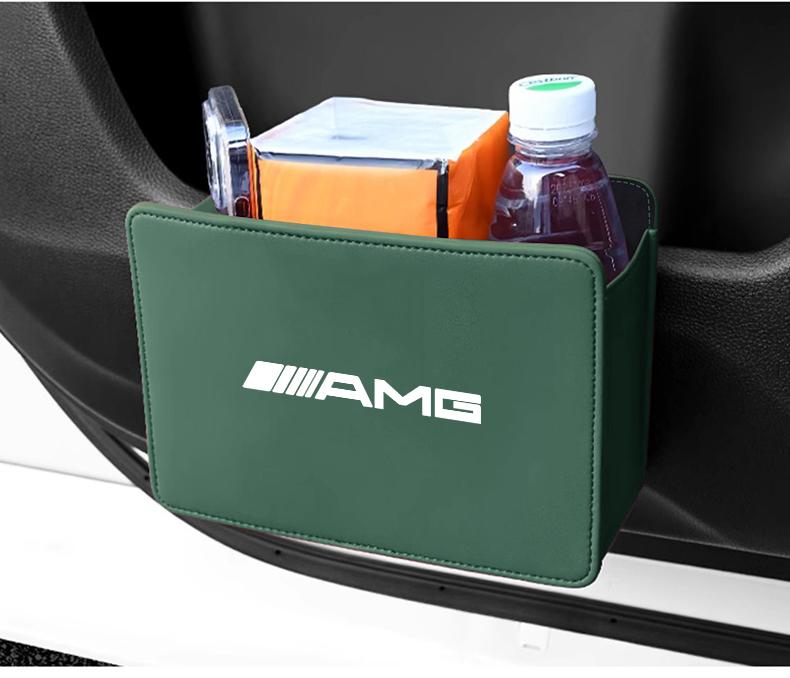 Car Leather Storage Box Foldable Auto Organizer Bag For Mercedes Benz AMG GLE GLS CLA CLE GLC CLS GLA W223 W213 W206 W464 W247 W167 W166 W222 W205 W204 W177 W246 W212 W221 W463