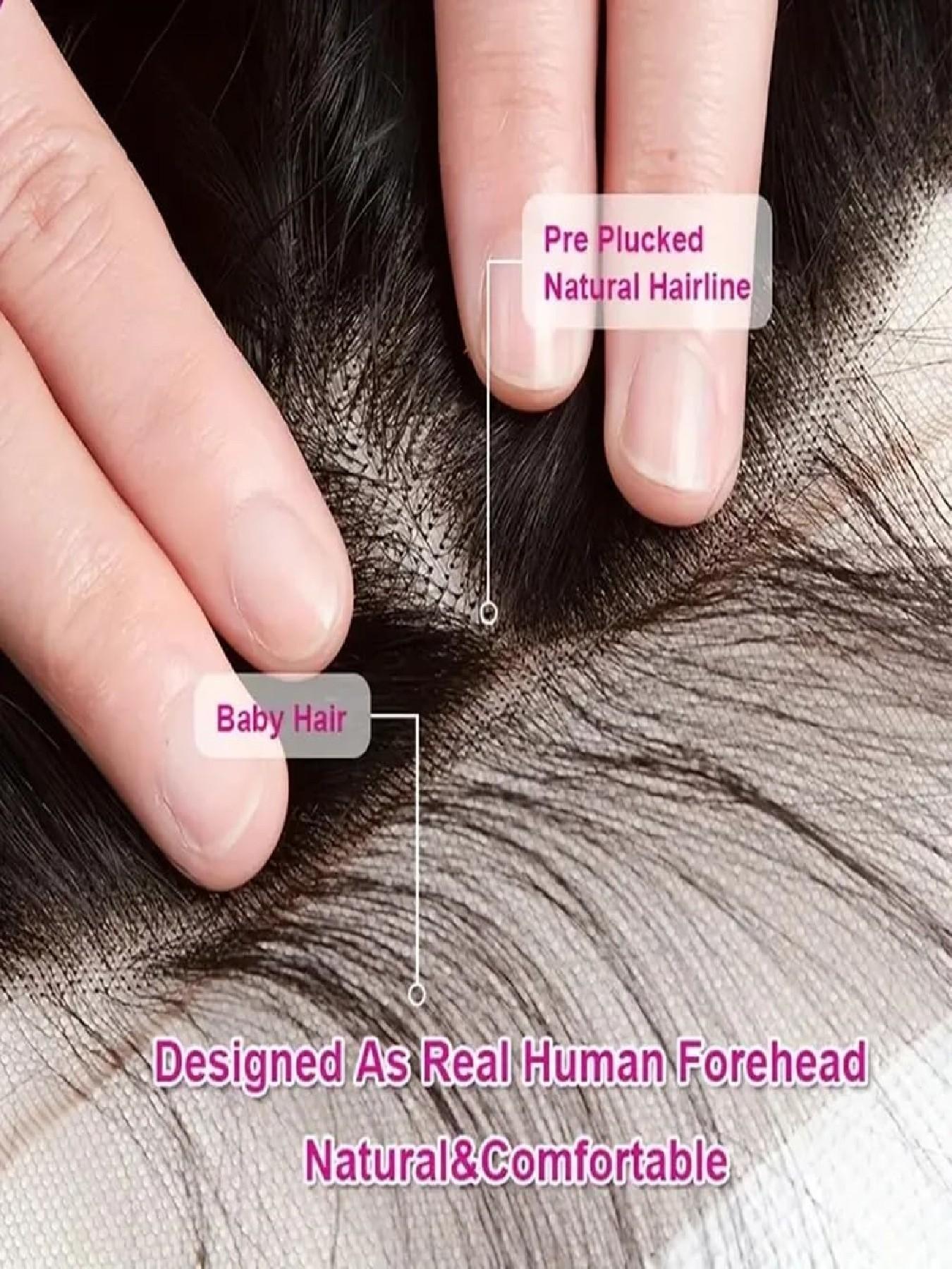 5x5 Straight Lace Closure Human Hair Hd Transparent Lace Closure Free Part Pre Plucked with Baby Hair 10A Virgin Human Hair Lace Front Natural Black Color 8-18 Inch