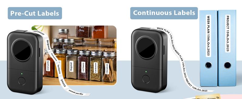 Phomemo Label Maker Machine, D30 Portable Handheld Bluetooth Label Printer with Tape, Multiple Templates Available for Smartphone Easy to Use for Office Home Organization USB Rechargeable
