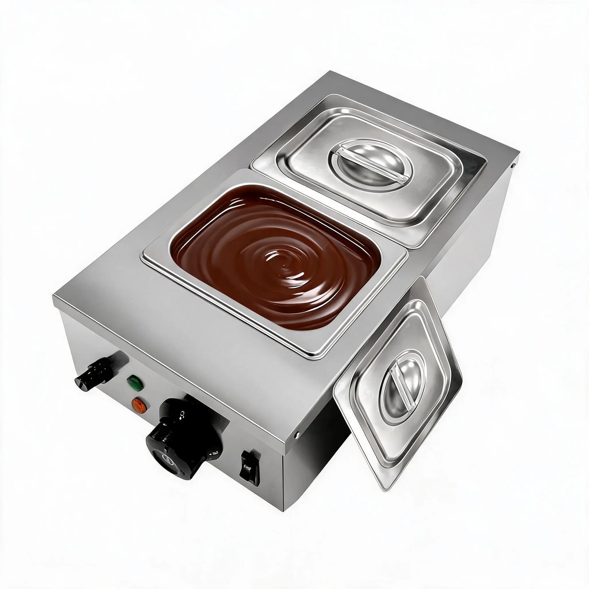 Garvee Chocolate Melting Machine, Stainless Steel Chocolate Tempering Machine with Lid, Electric Chocolate Melting Pot for Milk Cheese Chocolate