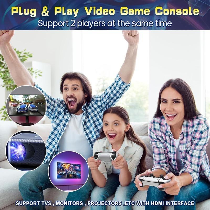 Wireless retro game console, retro game stick with over 20,000 games, 23 emulators, 64GB, Wireless Gaming Console, Retro Game Stick Pro with dual 2.4GHz wireless controllers, plug-and-play TV video games