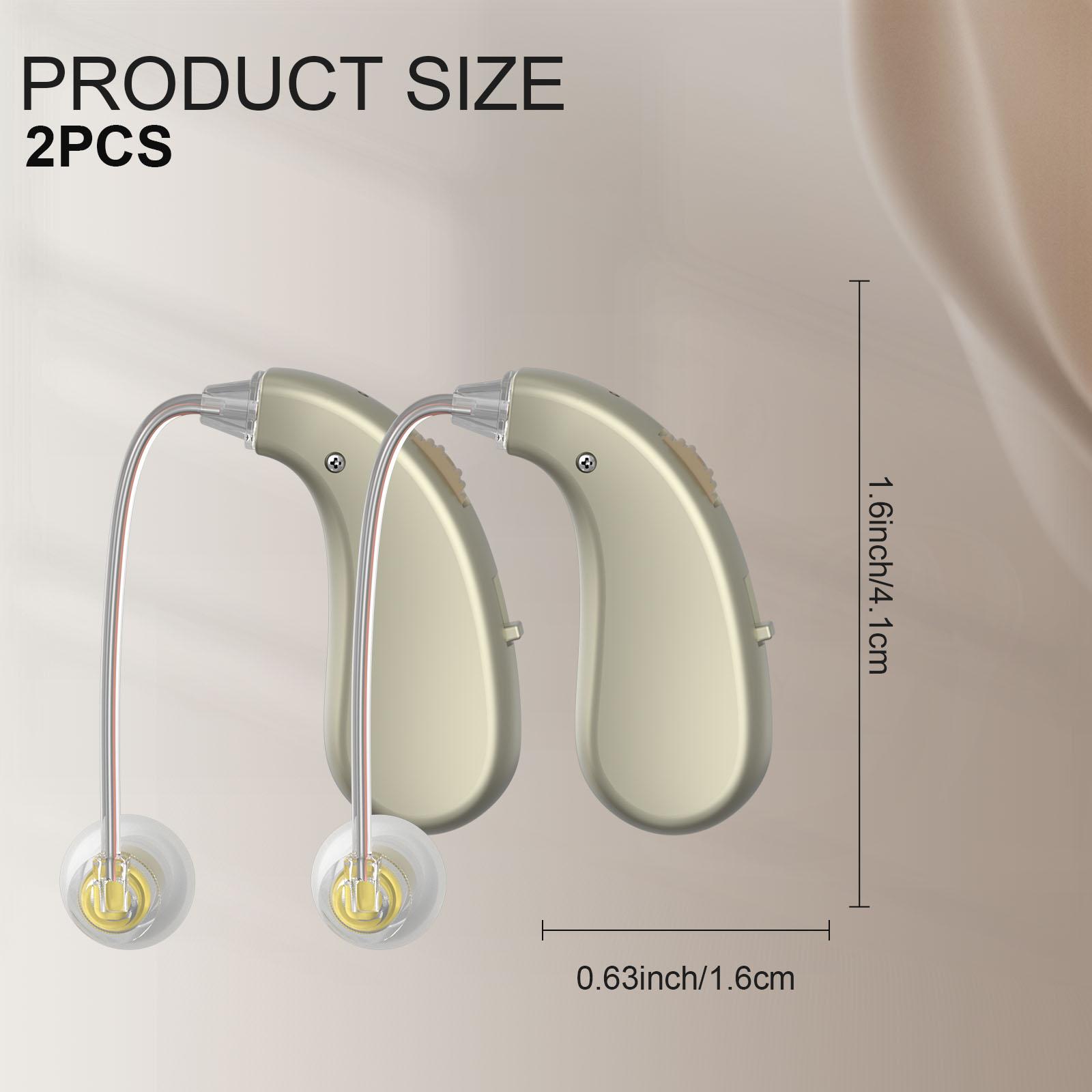 Rechargeable Hearing Aids for Seniors, Voice Enhancer and Personal Audio Amplifier, Dual Microphone Sound Source Localization (2 Pack)