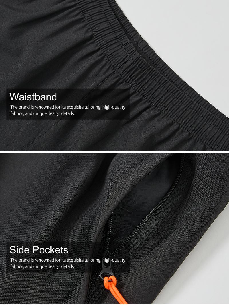 TJL men's summer sports shorts, men's casual pants, men's shorts, breathable fitness shorts, men's solid-color zipper pocket shorts, men's bottom wear, solid-color pocket zipper shorts