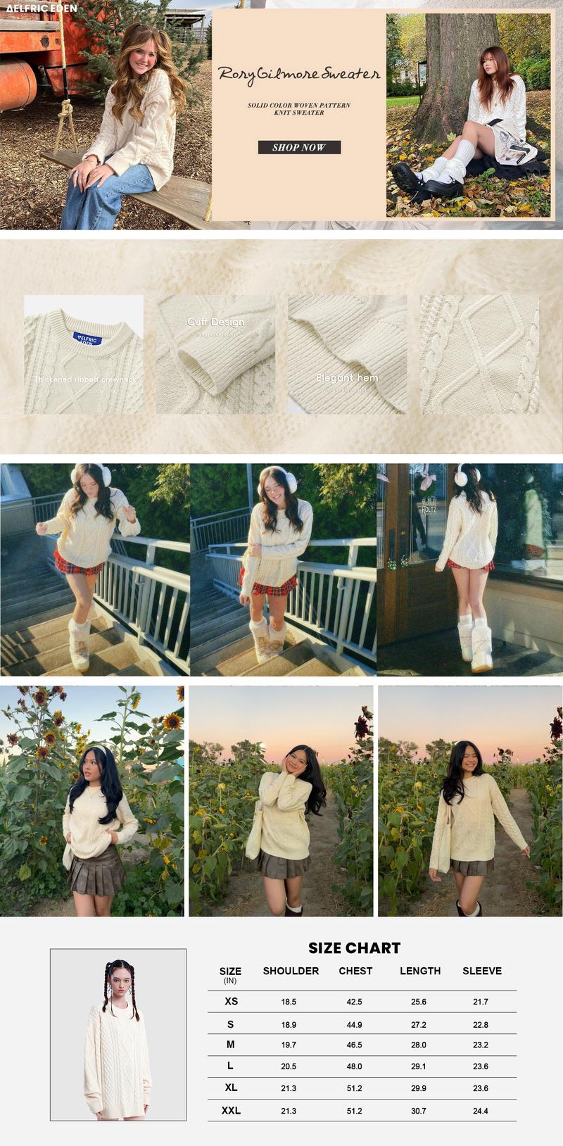 Aelfric Eden Retro 90s Knit Sweater - Classic Design with Round Sleeves and Comfortable Fit