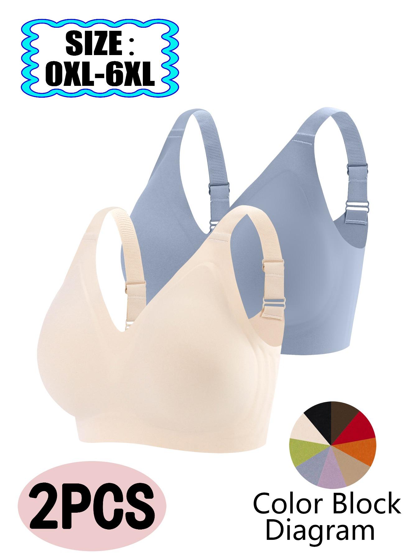 【Plus Size】 Solid Buckle Wireless Push Up Bra, Comfortable Breathable Bralettes for Daily Wear, Women's Underwear for All Seasons