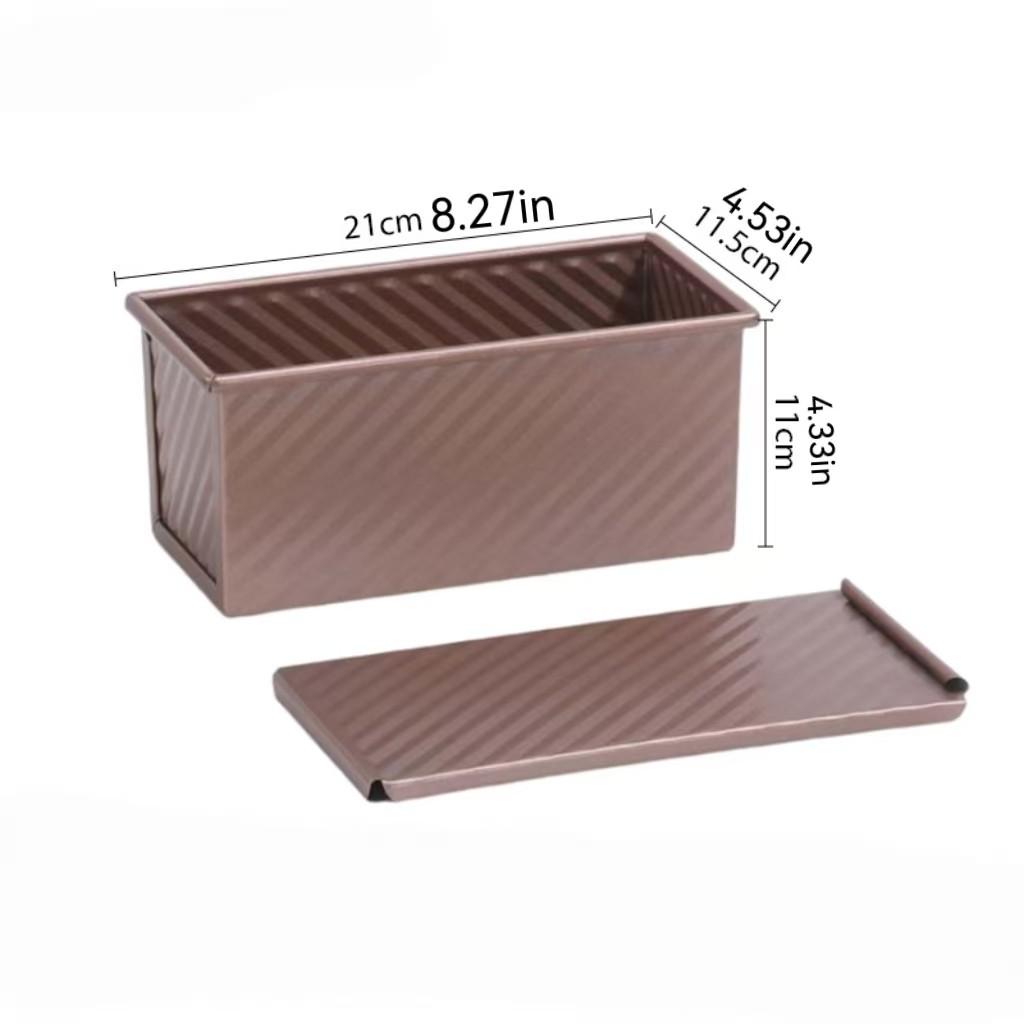 15.87oz  2pack Pullman Bread Pans with Lid, 1LB Capacity Bread Loaf Pan, Non-Stick, Easy Release Sandwich Bread Loaf Pan for Baking Homemade Bread Bakeware Reusable Mold