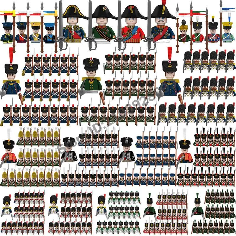 2026 Hot selling toys Medieval & Napoleonic War Military Building Blocks Set, Castle Building Kit with Imperial Governor General, French/British/Russian Marshal Soldiers, Construction Blocks for Christmas & Birthday Gifts Internet-famous toy