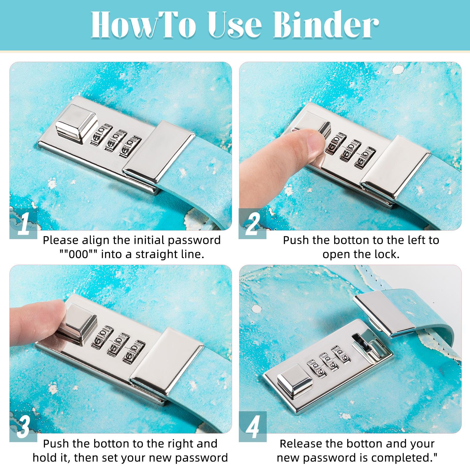 Marble Pattern Password Notebook with Lock, 1/2/3 Counts Creative Planner Notebook, Stationery Supplies for Home School Office