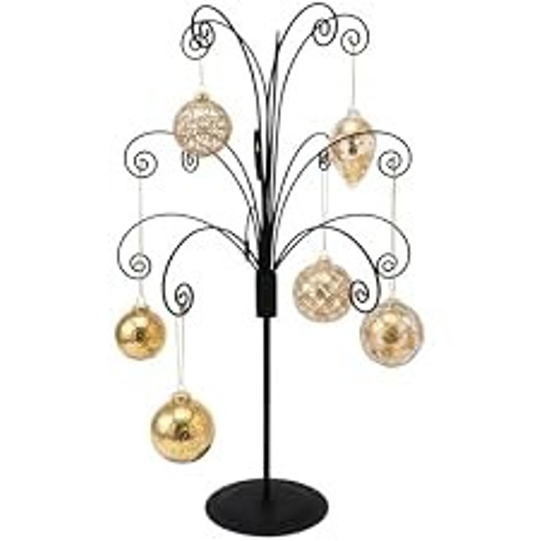20" Gold Ornament Display Stand Metal Hanging Tree Holder | Displays crystal ornaments, glass baubles, keepsakes and seasonal décor with a sturdy tabletop hanging stand. 20" Gold Ornament Display Stand Metal Hanging Tree Holder | Displays crystal ornaments, glass baubles, keepsakes and seasonal décor with a sturdy tabletop hanging stand.