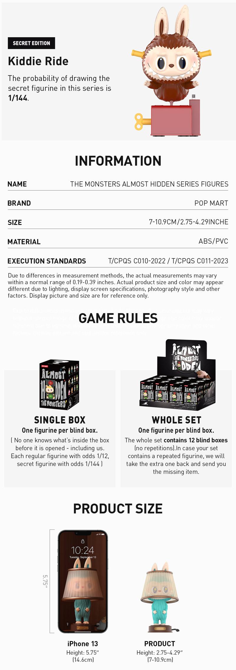 THE MONSTERS Almost Hidden Series Figures  Blind Box, Mystery Box