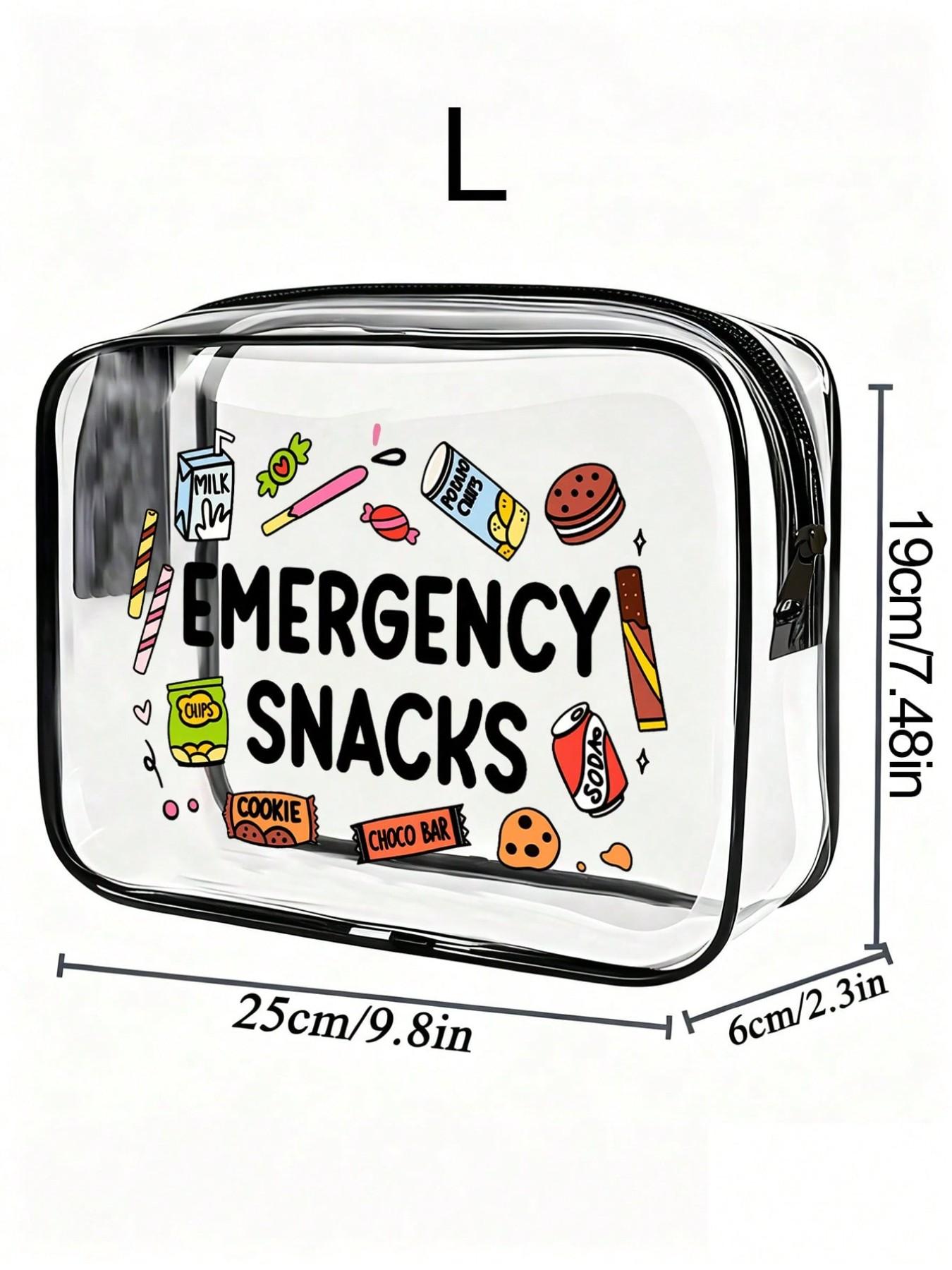 New Emergency Snack PVC Makeup Bag, Waterproof Travel Cosmetic Case, Fun Strawberry Donut Design, Lightweight Foldable, Zipper Closure