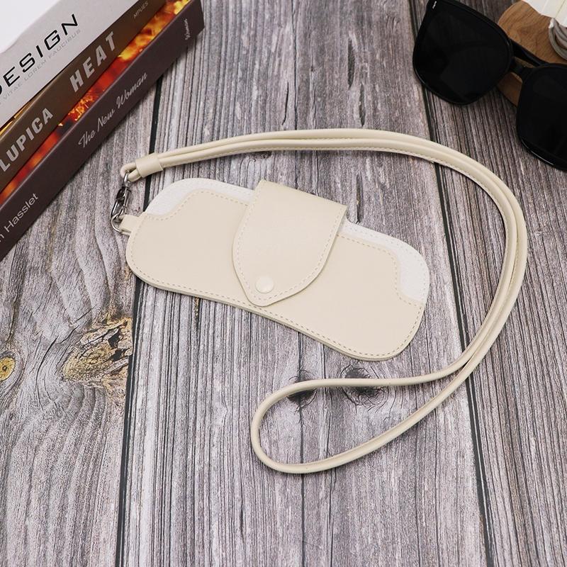 Creative Fashion Neck Strap Glasses Case, All-Season Unisex Artificial Leather, Perfect Gift for Birthdays, Anniversaries, Graduation