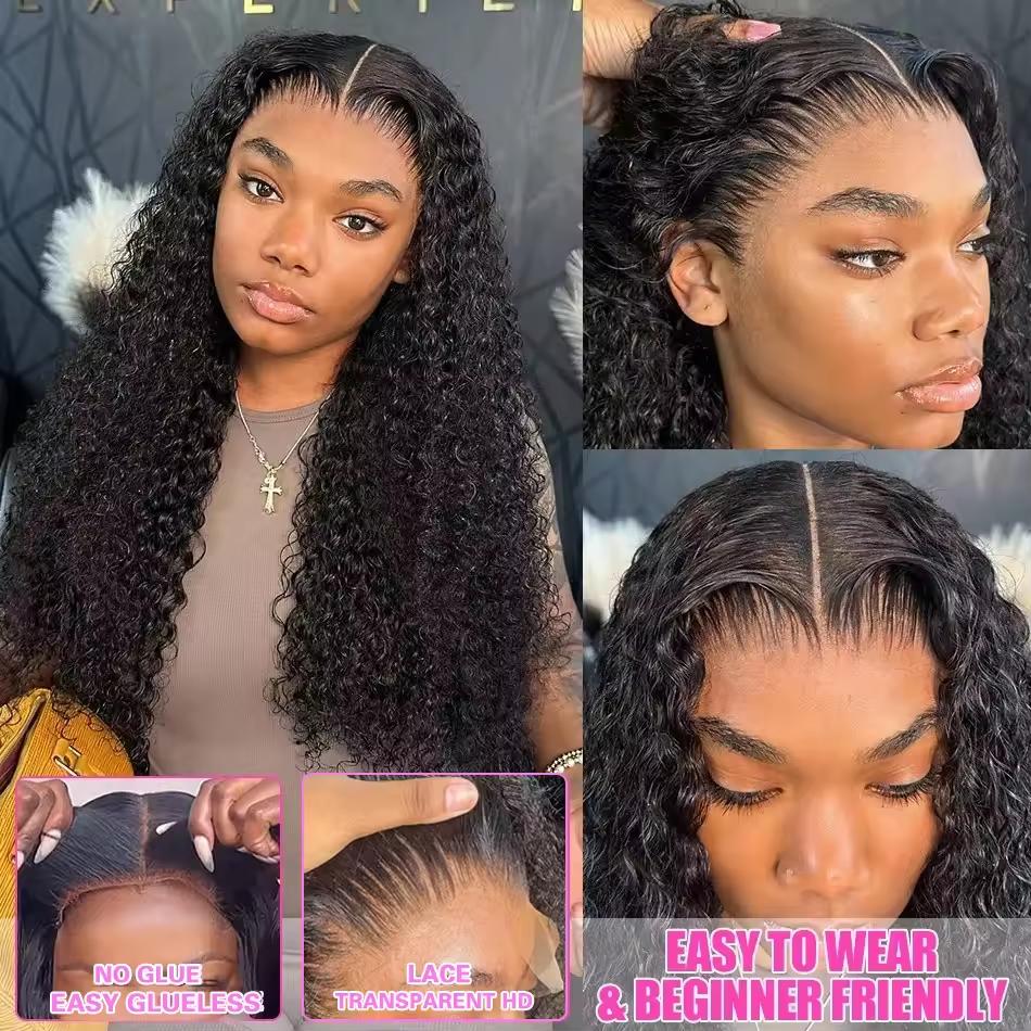 Bling Hair 6x4 7x5 Glueless Deep Wave Lace Wig Brazilian Human Hair Wigs Ready to Wear Transparent 13x6 Pre Cut Lace Frontal Wigs 180 Density Deep Curly Wig TikTokShopBlackFriday Bling Hair 6x4 7x5 Glueless Deep Wave Lace Wig Brazilian Human Hair Wigs Ready to Wear Transparent 13x6 Pre Cut Lace Frontal Wigs 180 Density Deep Curly Wig TikTokShopBlackFriday