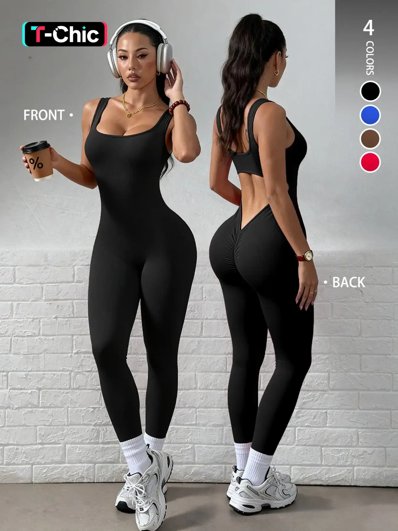 Women's Yoga Training All-In-One Suit, Gym Activewear, Athletic Sports Clothing, Workout Sportswear, High Elastic Vest Top & Tight Pants, Sexy Backless Waist Design, Ideal for Gym & Yoga