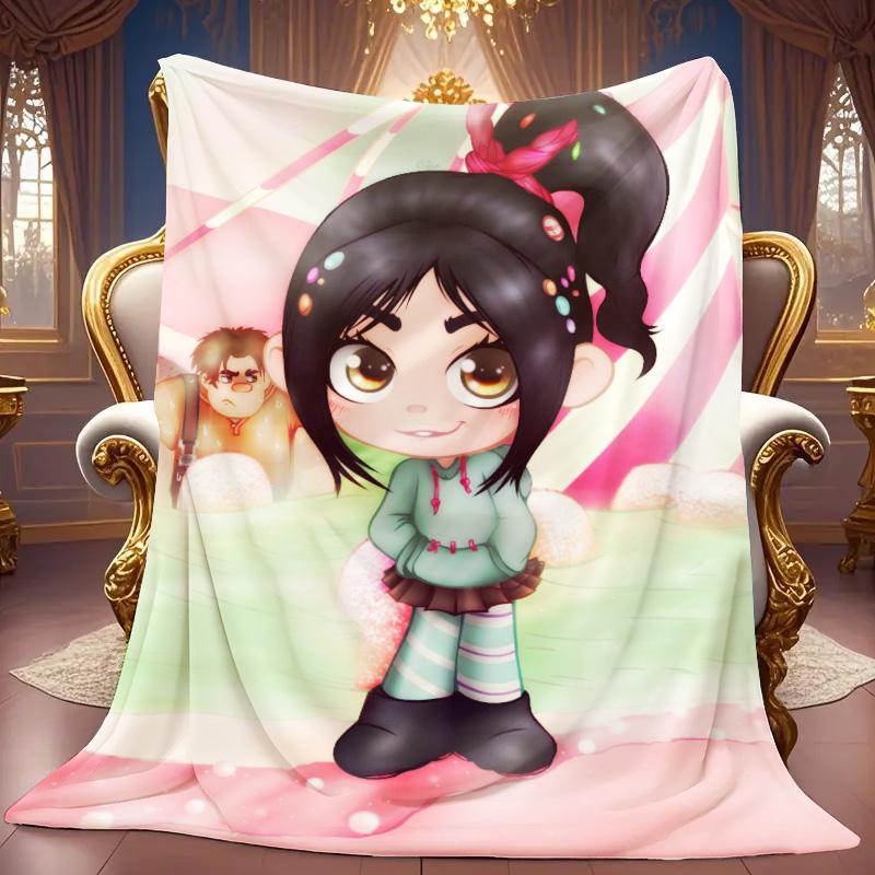 Sweet Vanellope Theme Prints Soft and comfortable home blankets, Cartoon pattern blanket, perfect Christmas gifts for friends and besties. Super soft heat-pressed blankets. Y251212357